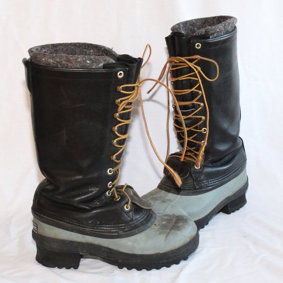 White's 14" Gray Black Elk Guide Pac Boots Leather Insulated Men's 6 Women's 8 - Picture 3 of 14
